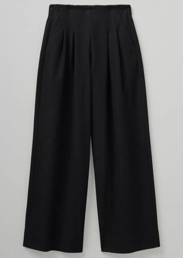 Women Toast Corinne Wool Cotton Herringbone Wide Leg Trousers